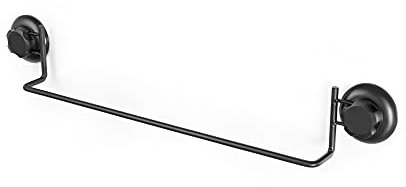 Compactor Bestlock Wall Mounted Towel Rail, Suction Cup Mounting, Supports up to 12kg, 60.6 x 6.5 x H.9 cm, Black, RAN9784