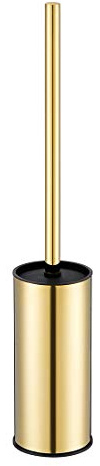 Toilet Brush Holder Gold, Stainless Steel 304 Gold Round Freestanding Toilet Bowl Brush and Holder for Bathroom