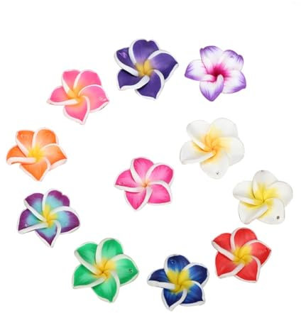 Hawaiian Luau Lose Plumeria Polymer Ton Perlen Blumen Perlen DIY Zubehör für Schmuckherstellung 50 Stück