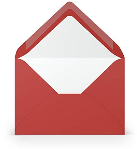 PAPERADO 25 Briefumschläge Tomate gerippt Rot - 100 g/m² Kuvert Ohne Fenster 11,4 x 16,2 cm - Umschläge mit Nassklebung spitze Klappe