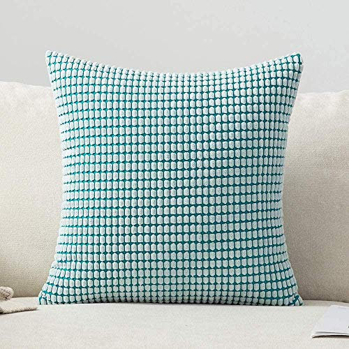Dekorative Polyester Granulat Kissenbezug Sofa Weiche Granulat Kissenbezug für zu Hause Wohnzimmer Schlafzimmer Bett-40 * 40 cm, 1 Stück_Türkis_