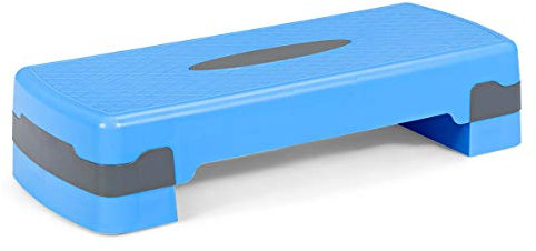 COSTWAY Höhenverstellbarer Aerobic Stepper mit Zwei Stufen von 10 cm und 15 cm, Steppbrett bis 250KG belastbar, Stepbench, Fitness Stepper für das Heim-Fitness (Blau)