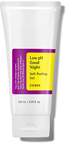 COSRX Low pH Good Night Soft Peeling Gel, 4.05 fl oz / 120ml, Mildly Exfoliating PHA For Sensitive Skin with Natural Cellulose, Radiating, Cleansing, Not Tested on Animals, Korean Skin Care