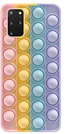 ikasus 2021 Spätestens Fidget Toys Hülle für SamsungS20 Plus,Bubble Phone Case,Pop Reliver Stressspielzeug Zappeln Sensory Toy,Pop Bubble Protecive Silikon Hülle,Weich Schutzhülle Stoßfest Handyhülle