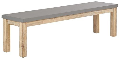 Beliani Panchina da giardino in effetto cemento grigio 160 cm