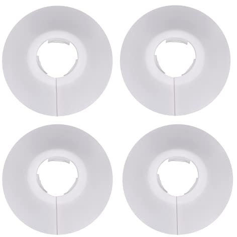Confezione da 4 coperture per tubi per radiatori bianchi in plastica per tubi a scatto per tubi da 15 mm di diametro