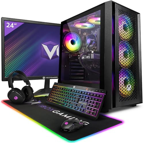Vibox IV-88 Gaming PC Bundle • AMD Ryzen 7 5700X 4.6GHz • Nvidia RTX 4060 OC 8GB • 32GB RAM • 1TB NVMe SSD • Windows 11 • 23 Monitor • WiFi • Prebuilt