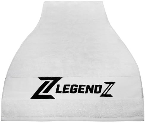 LegendZ - Sporthandtuch mit 2 Taschen, Reißverschluss & Fixierung - OekoTex100 Zertifiziert aus Reiner ägyptischer Baumwolle - Extra antibakteriell Dank patentierter Nanobeschichtung (140x50cm weiß)