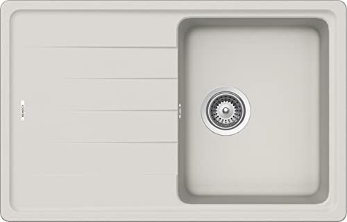 SCHOCK | Lavello Cucina Element D100S 1 Vasca con Gocciolatoio, Vasca Reversibile, Materiale Cristalite®, New Alumina, 780x500mm