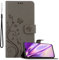 Cadorabo Estuche Compatible con Realme X2 / XT/OPPO K5 en Gris Floral - Funda Protectora en diseño Floral con Cierre magnético, función de Soporte y Ranuras para Tarjetas