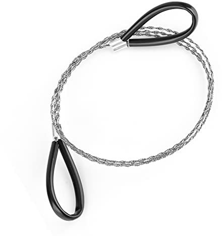 ciciglow Stainless Steel Wire Saw For PVC Hose,Pipe,Tubing, General Tools Cable Saw 29.53inch Serrated Cutting Cable with Two Handles For Cutting Wood, Plastic, Bone, Rubber