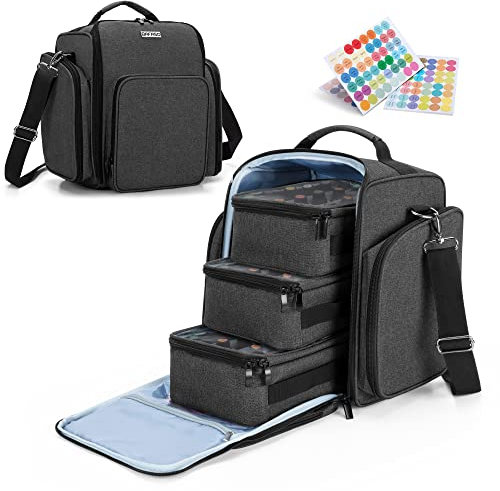 BAFASO Ätherische Öle Aufbewahrung Tasche für 72 Flaschen Öle, Ätherische Öl Tasche, Kosmetiktasche für Ätherische Öl, Reisetasche für Ätherische Öle, Schwarz