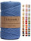 Likeecords Makramee Garn Geflochten 3mm x 100m,100% Natürliches Baumwollschnur Makramee-Schnur, Makramee-Seil, Bunte Bastelkordel aus Baumwolle für Taschen, Wandbehänge, Pflanzenaufhänger (blau)
