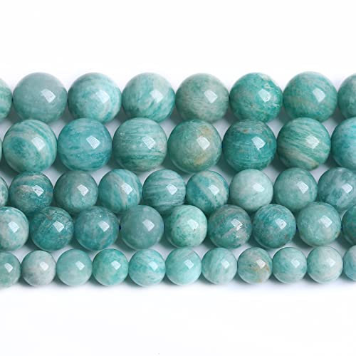 10 mm, 36 Stück Naturstein-Amazonit-Edelstein, Klasse 2A, lose Perlen für Schmuckherstellung, Armband, Halskette, 1 Strang