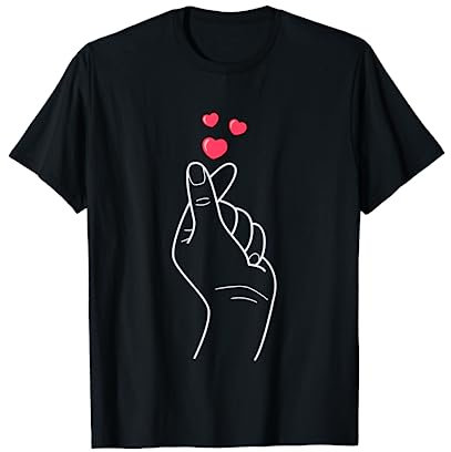 Saranghae Corea Dito Cuore Ragazza Kdrama Gadget K-Pop Merch Maglietta