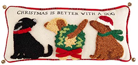 Mud Pie Hundekissen mit Haken, 20,3 x 45,7 cm, Weihnachten