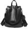 KANBUN ADITAM Rucksack Damen Mode Rucksack Rucksack Dayback Damen Leder Rucksack Umhängetasche wasserdichte Schultasche Schwarz