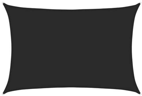 vidaXL Toldo de Vela Parasol Lona Protector Solar Sombra Patio Jardín Terraza Balcón Parque Infantil Exterior Negro HDPE 160 g/m² 5x7 m