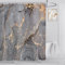 ASDCXZ Marmor Duschvorhang 150x180 cm, Leichter Luxus Marmor Textur Grau Gold Schwarz Modern Bad Duschvorhänge Waschbar Polyester Textil Wasserdicht Duschrollo für Badewanne mit 12 Duschvorhang Hake