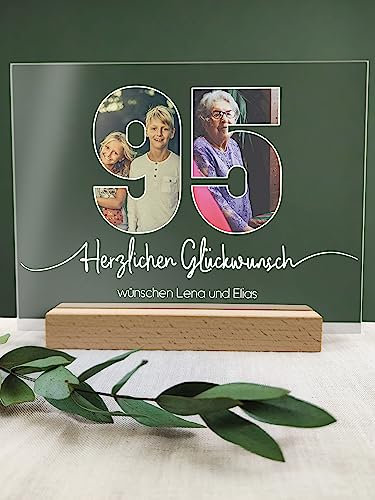 95 Geburtstag - Foto Acryl Tafel - 95 Geburtstag Dekoration, Geschenkideen zum 95 Geburtstag, 95 Geburtstag Frauen, 95 Geburtstag Männer, 95 Geburtstag Geschenk, 95. Geburtstag, 95 Geburtstag Deko