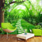 3D Selbstklebende Leinwandtapete Großes Wandbild Fototapete Bambus Wald Stein Straße Baum Blumen Poster-Tapete, Dekoratives Wandbild, Heimdekoration Für Teenager-Schlafs 140 (Breite) x 70 (Höhe) cm
