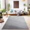 SIMPEX Teppich Wohnzimmer Schlafzimmer Esszimmer Läufer Flur Flauschiger Teppich Waschbar rutschfest Soft Weich Carpet Kurzflor Größen, Grau, 240 x 340 cm