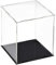 TA-VIGOR Transparente Acryl-Vitrine, 25 x 25 x 30 cm, zusammenbaubar, Würfel-Organizer, Ständer, staubdichter Schutz, Vitrine mit schwarzem Boden für Actionfiguren, Spielzeug, Sammlerstücke,