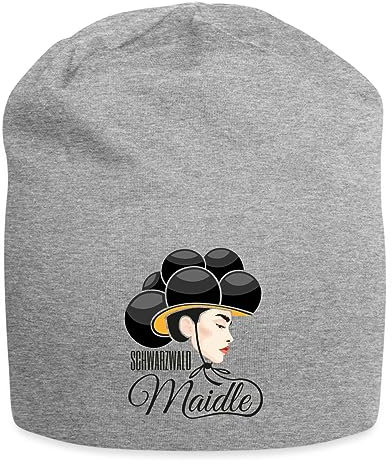 Spreadshirt Schwarzwald Maidle Bollenhut Jersey-Beanie, One Size, Grau meliert