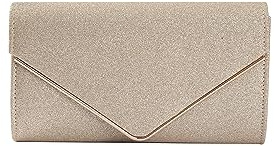 CORIOS Damen Clutch Glänzende Pailletten Abendtaschen Envelope Handtasche Hochzeit Brautbörse Schultertasche mit Abnehmbarer Kette Elegante Umhängetasche Gold