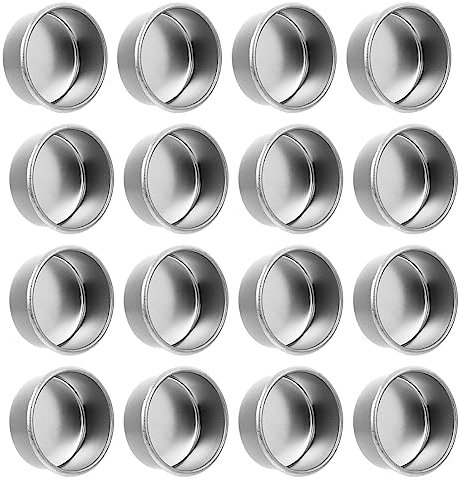 MAGICLULU 20Pcs Candle Cup Metal Tea Light Candle Tins Empty Candle Holders for Candle Making Christmas Wedding Table Decoration 1.6 Inch