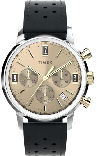 Timex Montre Chronographe pour Hommes avec Un Bracelet en Cuir Marlin