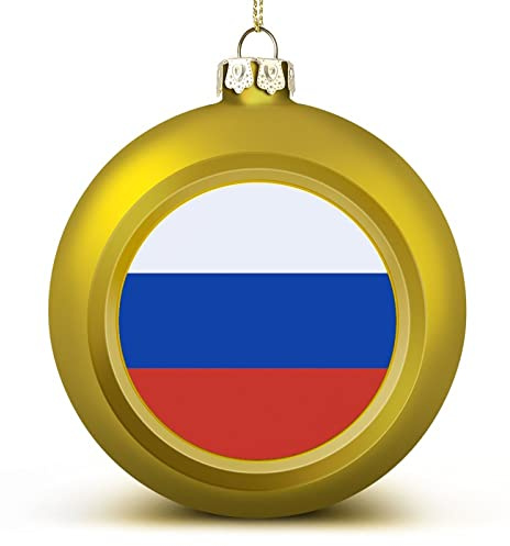 Russland Weihnachtskugel Ornament – Russland Flagge Ball Ornamente Nationen Flagge Hängende Ornamente Andenken Souvenir für Weihnachtsbaum Dekoration saisonale Urlaub Party Supplies