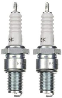 2x Zündkerze B8ES passend für Aprilia, Derbi, Moto Guzzi, Vespa PK 125, Honda CB 500 T – Zündkerzenset 2 Stück, 14 mm, 19 mm