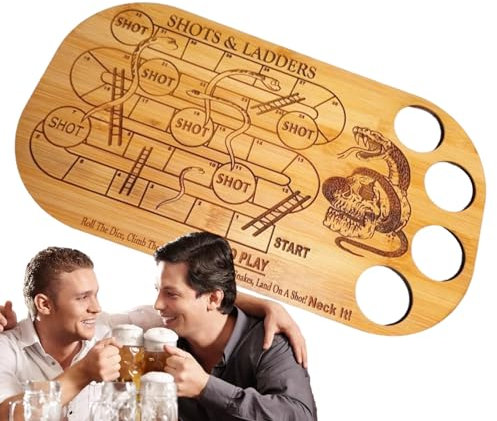 Scacchi della Coppa del Vino, Gioco della Coppa del Vino - Base per Gioco da Tavolo in Legno per Vino con Bicchieri - Set da Gioco da Bar per Bere da Tavolo con Scacchi Volanti, Gioco da Bar