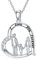 ROMANTICWORK Kette für Tochter von Eltern 925 Sterling Silber Vater Mutter Tochter Anhänger Halskette Tochter Schmuck Geschenk für Damen