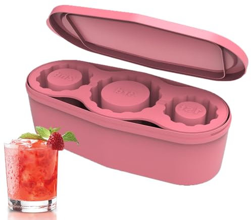 Bandeja para cubitos de hielo de café, taza de hielo,bandejas de hielo portátiles de cilindro grande - Taza de silicona para hielo,molde de bola de hielo de whisky antifugas para hacer 3 cubitos de