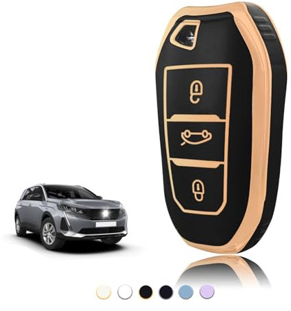 TOOMUME Coque Clé TPU, Etui Clé Étui Clé Adapté pour Peugeot 208 308 508 2008 3008 5008 Rifter Citroen C3 Arricross C4 Picasso DS3 DS4 Berlingo, Couvre Clef Cache Cle Voiture Telécommande - Smart Key