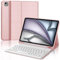 SENGBIRCH Coque Clavier pour iPad Air 11'' (M2) 2024, AZERTY Français - Étui iPad Air 11 Pouces avec Fente pour Stylo, Clavier Détachable sans Fil Bluetooth, Rose Clair