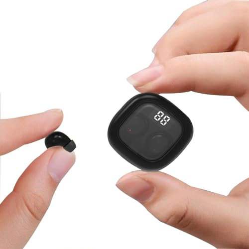 Invisible Earphones Mini Small Earbuds Kids Wireless Sleep Ear Buds Bluetooth In Ear Earphones Soft Headphones Noise Cancelling for Sleeping Spy Earpiece for Small Ears Work Gaming for iPhone Android