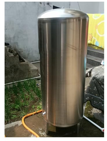Pressure Tank Brunnenwasser-Druckbehälter-Bausatz mit Rückschlagventil, Haushalt Druckwasserspeicher-Behälter für Gartenarbeit Autowäsche Viehfütterung, Vertikal Rostfreier Stahl Trinkwassertanks(H53.