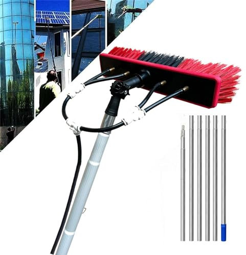 MGHRUE Telescopic Window Cleaner, Window Cleaning Pole, Water Fed Telescopic Brush, Window Cleaner Kit, Extendable Solar Panel Washing,50cm,7M