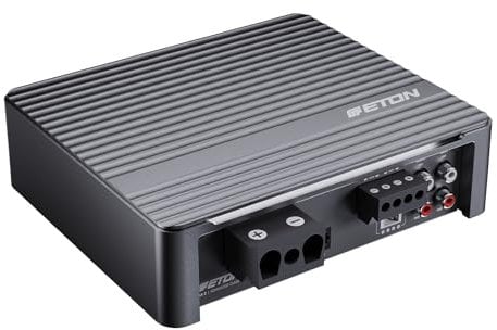 ETON MA 2 - Amplificatore compatto a 2 canali, potente amplificatore digitale per auto e camper, classe D da 2 x 190 W