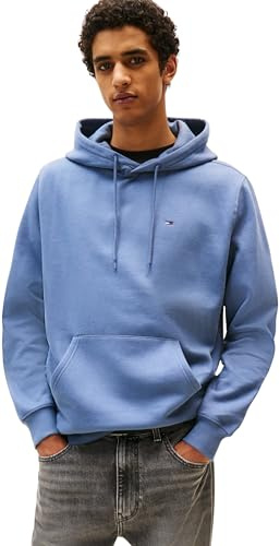 Tommy Jeans Herren Hoodie Regular Fit Flag Fleece mit Kapuze, Blau (Blue Moment), 4XL