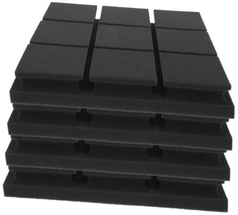 4 Pièces Coton D'isolation Phonique Panneaux Insonorisants Panneau De Brassage Réseau Panneaux D'insonorisation Mur Insonorisé Coussinets D'isolation Acoustique Black Éponge Vaguelly