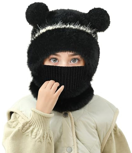 TAGVO Kinder Sturmhaube Winter, Multifunktional Winddicht Strickmütze Halswärmer mit Weich und Warm Vlies, Gesichtsmaske Skimaske Winter mütze Balaclava für 4–7 Jungen Mädchen Ski Wandern Fahrrad