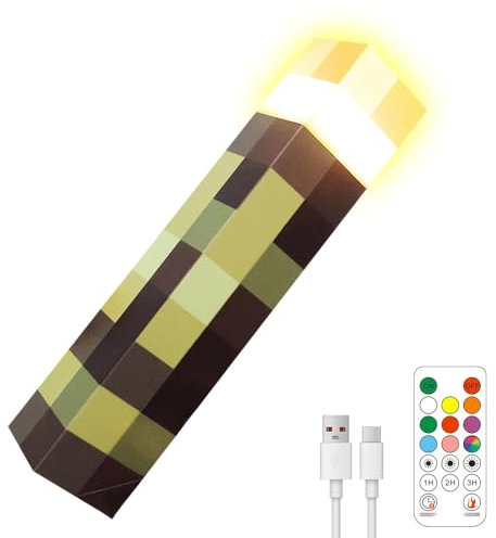 AVCXEC Wall Fackel Nachtlicht, 8 Farben 28cm 3D Lampe Fackel Wandlampe mit Timing, Dimmbar, Ton und Licht Flamme Nachahmen, USB Wiederaufladbar Nachtlampe Kinder, Hand/Wandhalterung Nachttischlampe