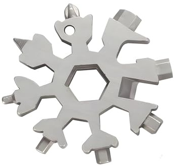 KTHZI 18-in-1 Snowflake Multi-Tool for Men, Valentine's, Birthday, Father's Day Gifts for Him, Dad, Men's Gadgets & Unique Present Ideas(Silver)