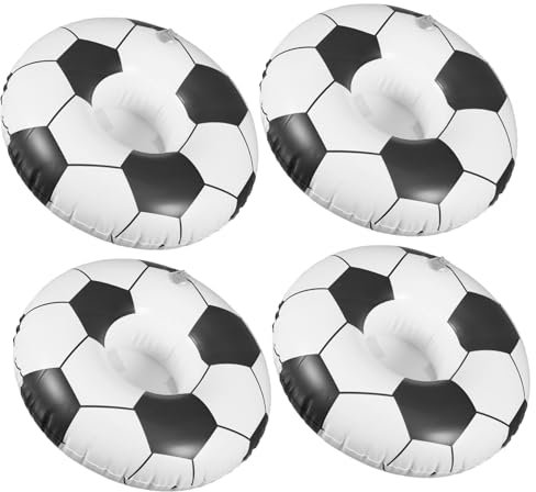 UPKOCH 4piezas Soporte De Bebidas Inflable De Fútbol Accesorio para Fiestas La Playa o Piscina Holder Flotante para Bebidas para Eventos Tropicales y Cumpleaños