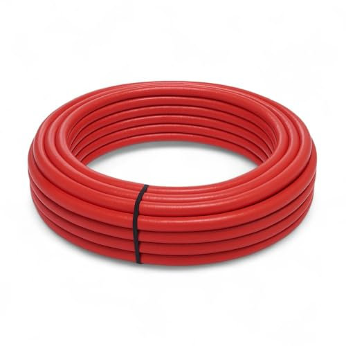 Tuyau multicouche isolé ISOCLIMA diamètre 16 ou 20 mm x 2 revêtu de gaine isolante - rouleau de 25 mètres pour systèmes hydrauliques, eau chaude/froide et chauffage domestique (rouge 20 mm 25 m)