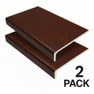 250mm x 3m Rosewood uPVC Fascia Capping & Sill Cover + End Caps – 2 Pack
